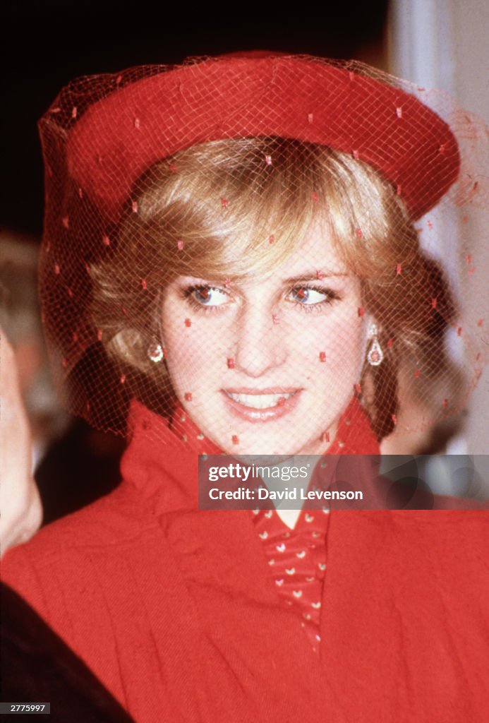 Diana Princess of Wales during a visit to Guildford Cathedral in Guildford