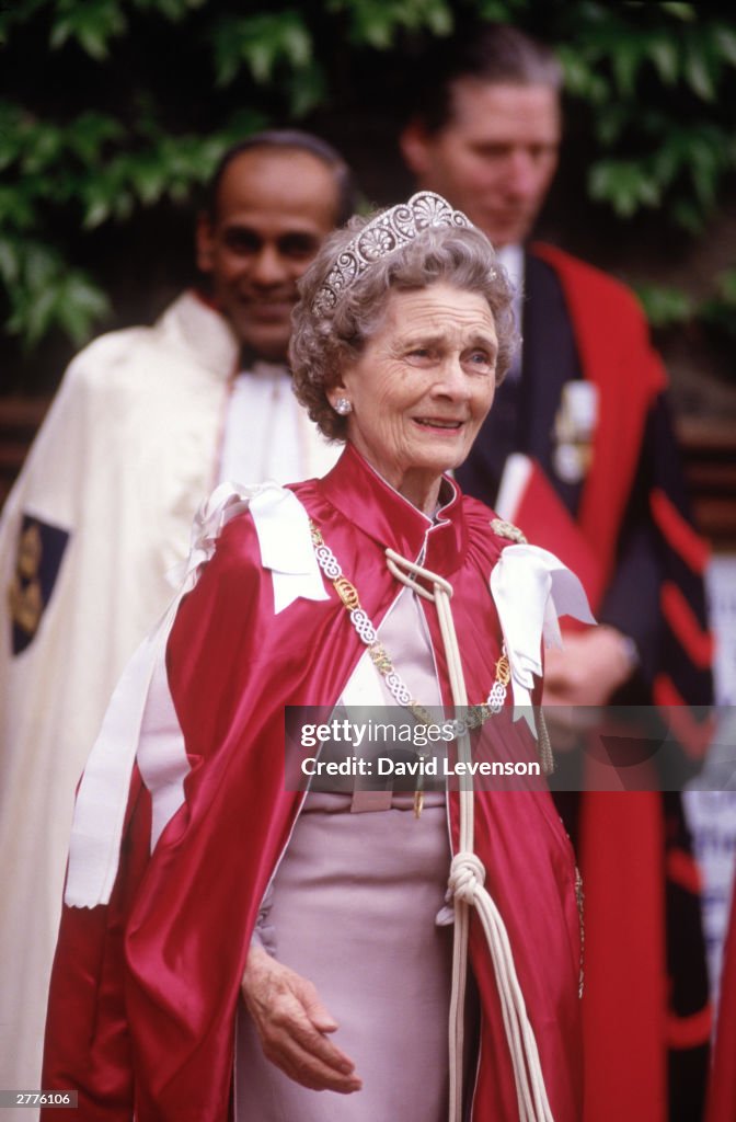 Princess Alice Duchess of Gloucester at the service for the Order of the Bath at Westminster Abbey
