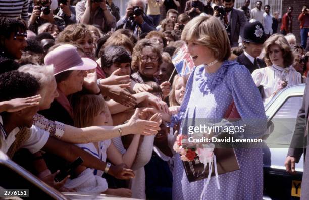 Diana Princess of Wales opens a community centre on May 18, 1982 in Deptford, London for her last official engagement before the birth of Prince...