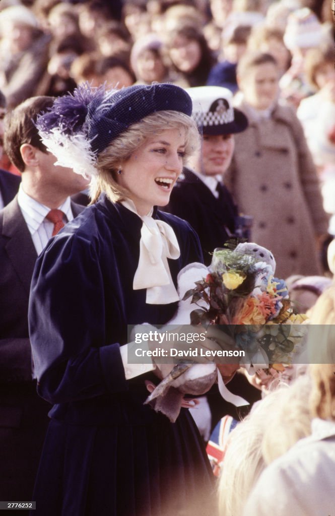 Diana Princess of Wales on a visit to the Wantage Adult Training Centre in Wantage