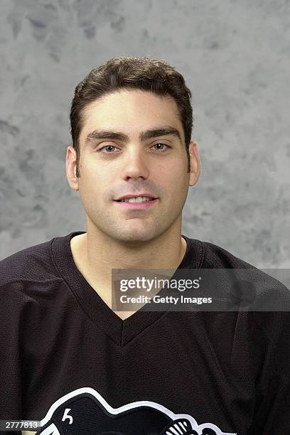 Martin Brochu of the Pittsburgh Penguins poses for a portrait on September15, 2003 at Mellon Arena in Pittsburgh, Pennsylvania.