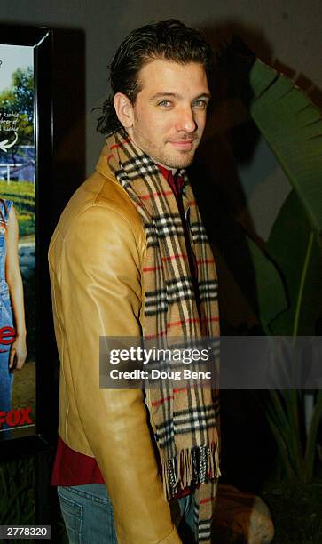 Singer J.C. Chasez of NSync arrives for the premiere party for "The Simple Life" on December 2, 2003 at Bliss in Los Angeles, California.