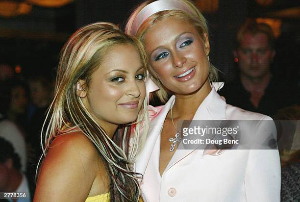 Nicole Richie and Paris Hilton during the premiere party for "The Simple Life" on December 2, 2003 at Bliss in Los Angeles, California.