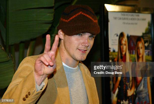Actor Actor Riley Smith arrives for the premiere party for "The Simple Life" on December 2, 2003 at Bliss in Los Angeles, California.