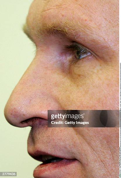 Computer technician, Armin Meiwes aged, 42 is seen at the prelude to Germany's first cannabalism trial held before the regional court in Kassel on...
