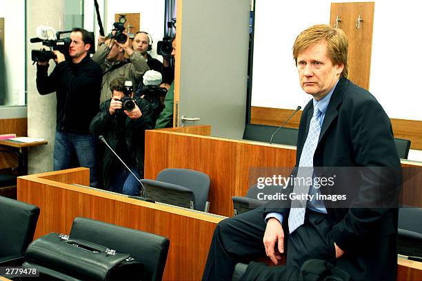 Defense Lawyer Harald Ermel is seen at the trial of Computer technician, Armin Meiwes aged, 42 at the prelude to Germany's first cannabalism trial...