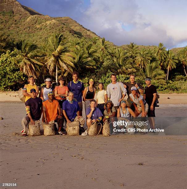 Promotional portrait of the 'castaway' contestants from the television series, 'Survivor: Marquesas'. Front : Rob Mariano, Sean Rector, Paschal...