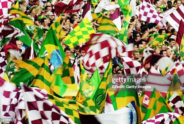 General view of Fans at the All-Ireland GAA Final between Galway and Kerry held at Croke Park,Dublin in the Republic of Ireland on the 24th of...