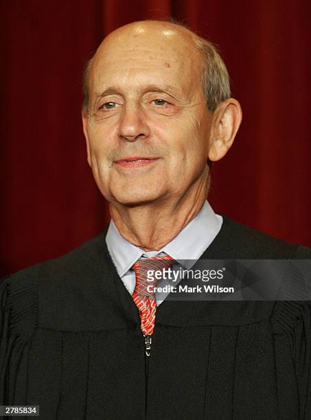 Supreme Court Associate Justice Stephen G. Breyer poses for a picture at the US Supreme Court December 5, 2003 in Washington, DC.