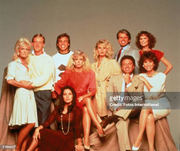 The cast of the American prime time television soap opera 'Knots Landing' pose for a publicity still, circa 1980.
