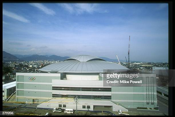 General view of Big Hat Stadium in Nagano City, Japan, the site of the hockey competition for the 1998 Winter Olympic Games. Mandatory Credit: Mike...