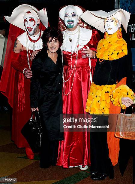 Sharon Osbourne and The Sisters of Perpetual Indulgence of Los Angeles attend A Cracked X-Mas at The Wiltern LG on December 7, 2003 in Los Angeles,...