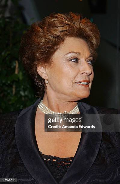 Actress Fran Jeffries arrives at Tony Martin's 90th birthday party at The Friars Club on December 07, 2003 in Beverly Hills, California.