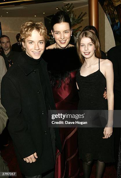 Actor Jeremy Sumpter, actress Olivia Williams and actress Rachel Hurd-Wood arrive for the world premiere of "Peter Pan" at the Empire Leicester...