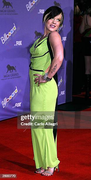 Singer Pink attends the 2003 Billboard Music Awards at the MGM Grand Garden Arena December 10, 2003 in Las Vegas, Nevada. The 14th annual ceremony...