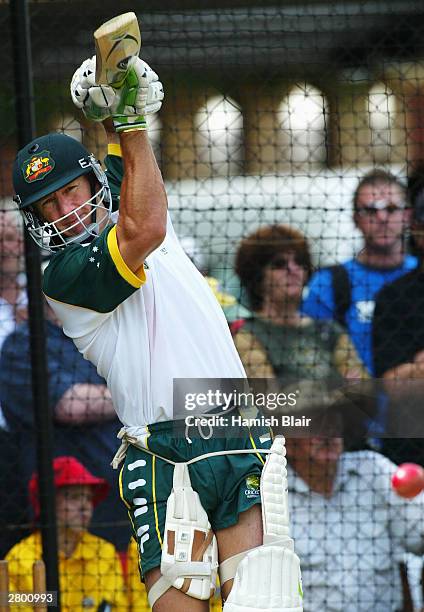 Andy Bichel of Australia in action during training at the Adelaide Oval on December 11, 2003 in Adelaide, Australia.