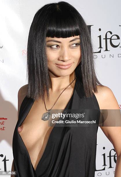 Model Bai Ling attends "The Red Party" on December 13, 2003 in Beverly Hills, California.