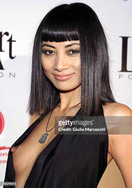 Model Bai Ling attends "The Red Party" on December 13, 2003 in Beverly Hills, California.