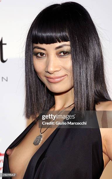 Model Bai Ling attends "The Red Party" on December 13, 2003 in Beverly Hills, California.