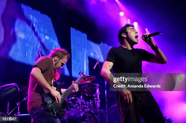Trapt perform at "KROQ Almost Acoustic Christmas" at Universal Amphitheatre on December 14, 2003 in Universal City, California.