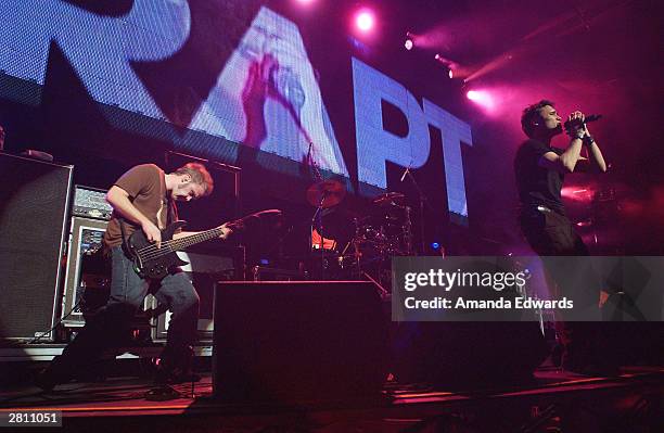 Trapt perform at "KROQ Almost Acoustic Christmas" at Universal Amphitheatre on December 14, 2003 in Universal City, California.