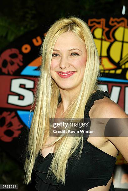 Cast member Christa Hastie arrives at the season finale of "Survivor-Pearl Islands" on December 14, 2003 at the CBS Television City Studios, in Los...