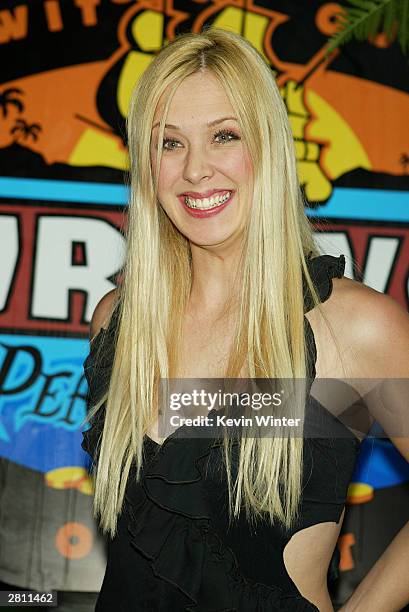 Cast member Christa Hastie arrives at the season finale of "Survivor-Pearl Islands" at the CBS Television City Studios on December 14, 2003 in Los...