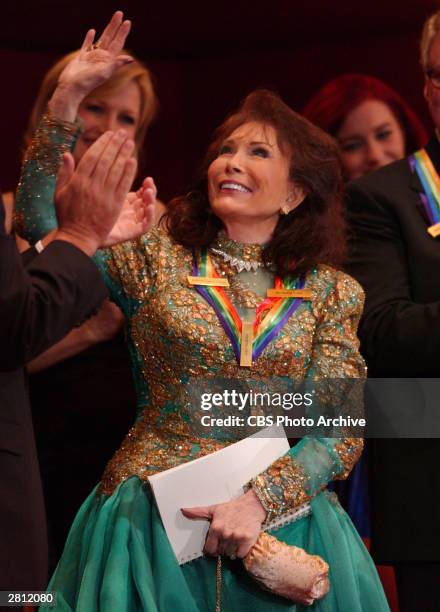 Singer Loretta Lynn, one of this year's five honorees, acknowledges the applause following her tribute at THE 26TH ANNUAL KENNEDY CENTER HONORS: A...