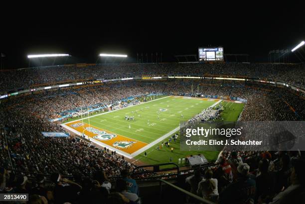 Pro Player Stadium is shown during the Philadelphia Eagles versus Miami Dolphins game December 15, 2003 in Miami, Florida.