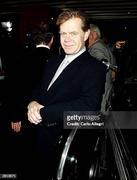 Actor William H. Macy arrives for the 'Seabiscuit' DVD Release party at the Beverly Hills Hotel Polo Lounge December 15, 2003 in Beverly Hills.