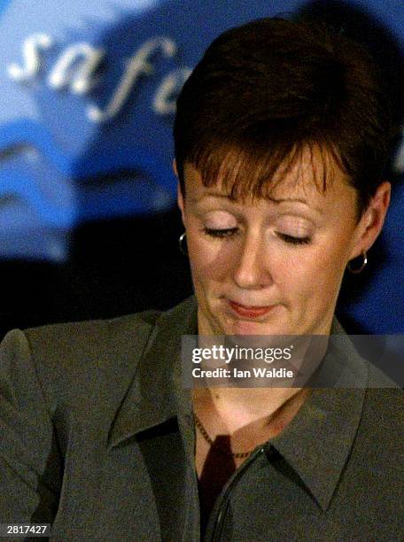 Mother of murdered Soham schoolgirl Holly Wells, Nicola Wells holds a press conference on December 17, 2003 in London. School caretaker Ian Huntley...
