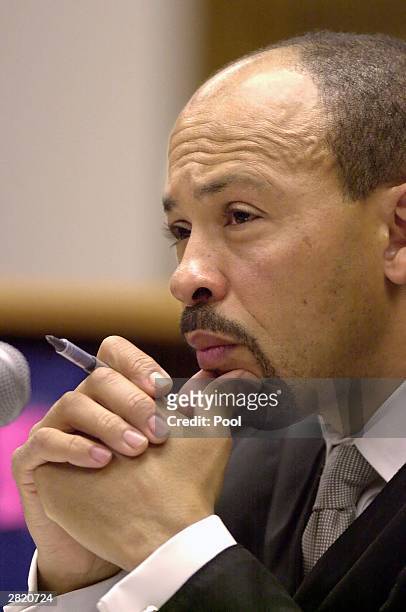 King County Superior Court Judge Richard Jones listens during the sentencing of Gary Ridgway in King County Washington Superior Court December 18,...
