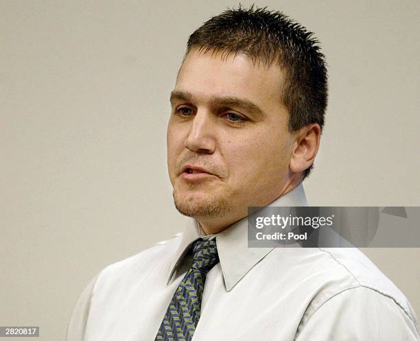 Tim Meehan brother of Green River Killer victim Mary Meehan speaks at the sentencing of Gary Ridgway in King County Washington Superior Court...