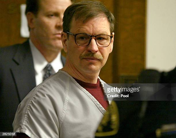 Gary Ridgway prepares to leave the courtroom where he was sentenced in King County Washington Superior Court December 18, 2003 in Seattle,...