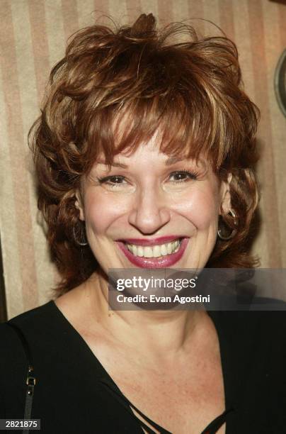 Television host Joy Behar attends a party for ABC Daytime stars to celebrate actress Kathy Brier's new lead role in the Broadway musical "Hairspray"...