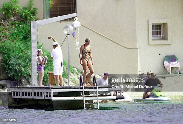 Dodi Al Fayed and Diana , Princess Of Wales are seen in St Tropez in the summer of 1997, shortly before they were both killed in a car crash in Paris...