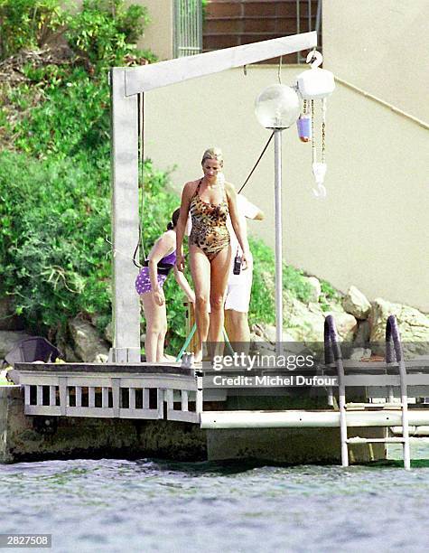 Diana, Princess Of Wales is seen in St Tropez in the summer of 1997, shortly before Diana and boyfriend Dodi were killed in a car crash in Paris on...