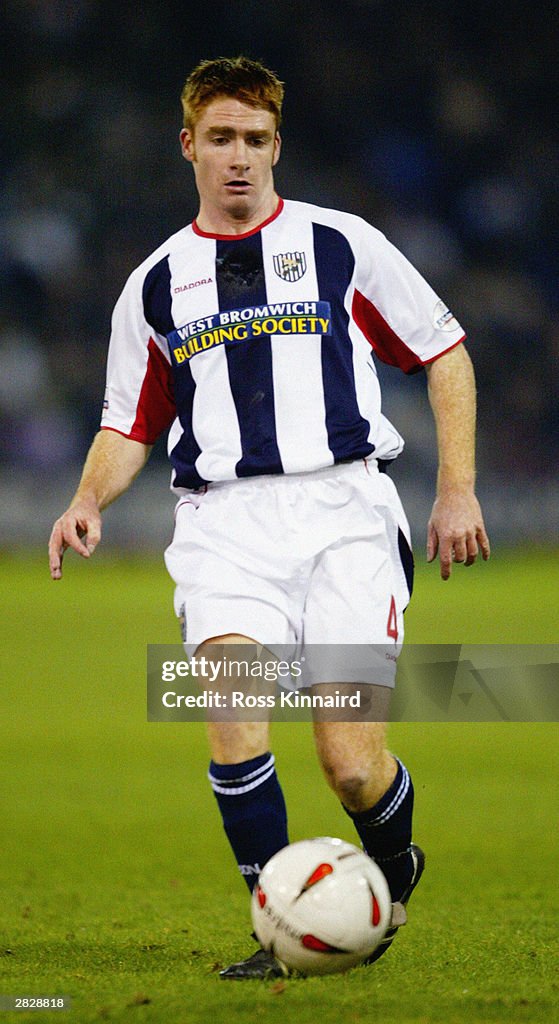 James O'Connor of West Bromwich Albion passes the ball