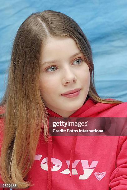 Rachel Hurd-Wood answers questions from the press at a junket for her new film "Peter Pan" at The Four Seasons Hotel on December 7, 2003 in Los...