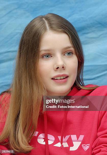 Rachel Hurd-Wood answers questions from the press at a junket for her new film "Peter Pan" at The Four Seasons Hotel on December 7, 2003 in Los...