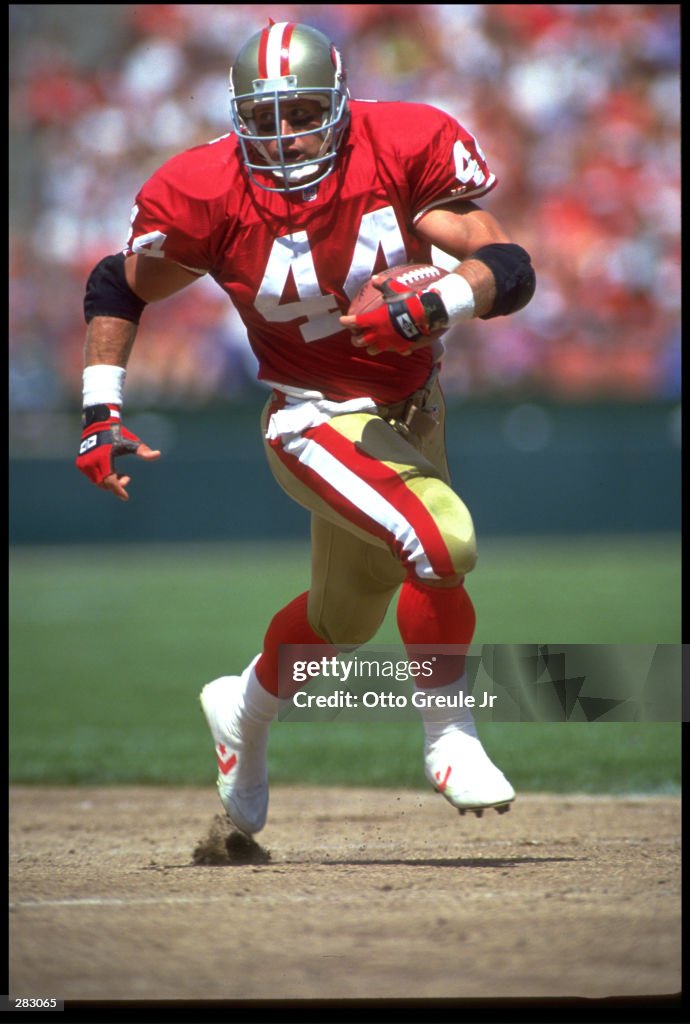 Tom Rathman Current SAN FRANCISCO 49ERS FULL BACK TOM RATHMAN RUNS DOWNFIELD DURING THE ...