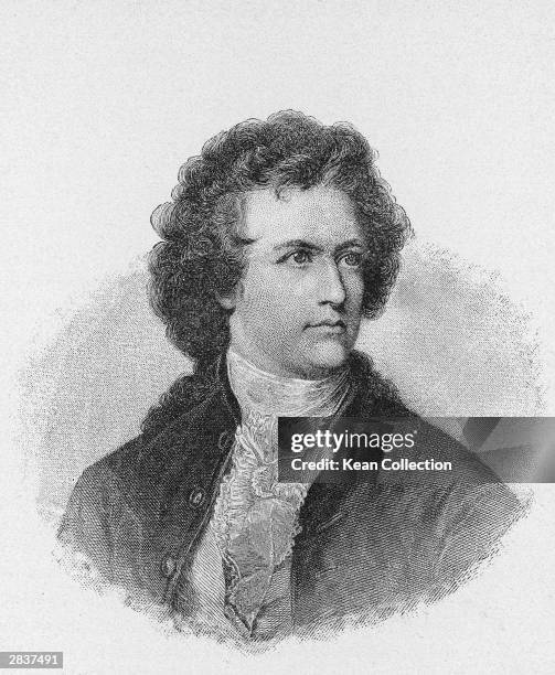 An engraved portrait of German playwright and scientist.Johann Wolfgang Von Goethe, circa 1800s.