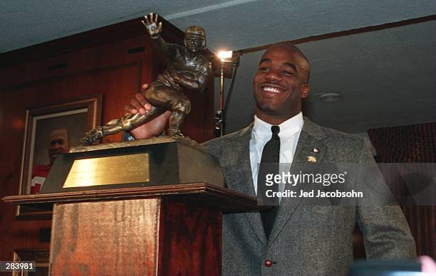 COLORADO RUNNING BACK RASHAAN SALAAM WITH THE HEISMAN TROPHY AFTER BEING NAMED AS THE 60TH WINNER OF THE AWARD AT THE DOWNTOWN ATHLETIC CLUB IN NEW...