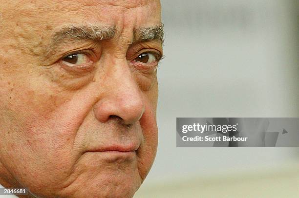 Mohamed Al Fayed arrives to attend the opening of the inquest into the death of Diana, Princess Of Wales on January 06, 2004 in London, England. Al...