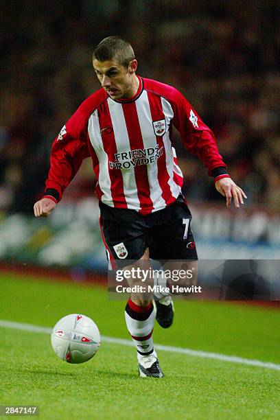 Kevin Phillips of Southampton running with the ball during FA Cup third round match between Southampton and Newcastle United on January 3, 2004 at St...