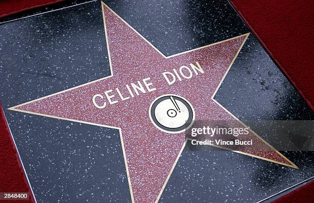 Singer Celine Dion receieved the 2,244th star on the Walk of Fame during a ceremony on January 6, 2004 in Hollywood, California.