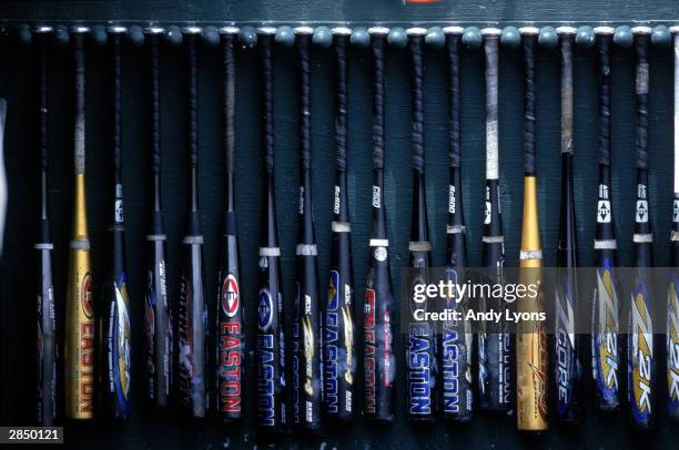 General view of bats during the College World Series at Rosenblatt Stadium on June 13, 2000 in Omaha, Nebraska.