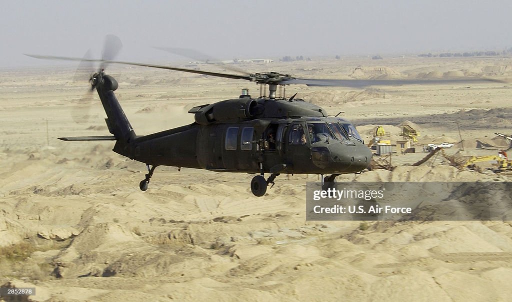 Blackhawk Flies In Iraq