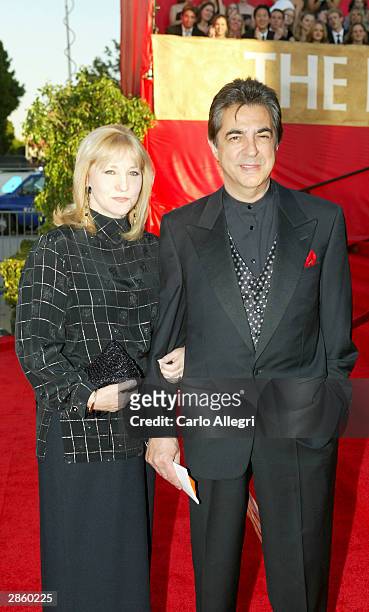 Actor Joe Mantegna and wife Arlene attend the 30th Annual People's Choice Awards at the Pasadena Civic Auditorium January 11, 2004 in Pasadena,...