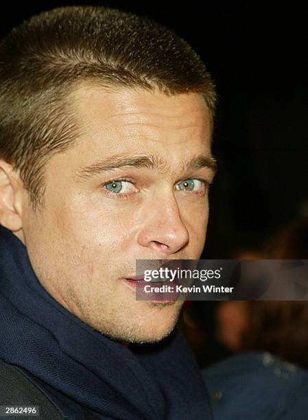 Actor Brad Pitt attends the Los Angeles premiere of Universal Pictures' film "Along Came Polly" at the Grauman's Chinese Theatre January 12, 2004 in...